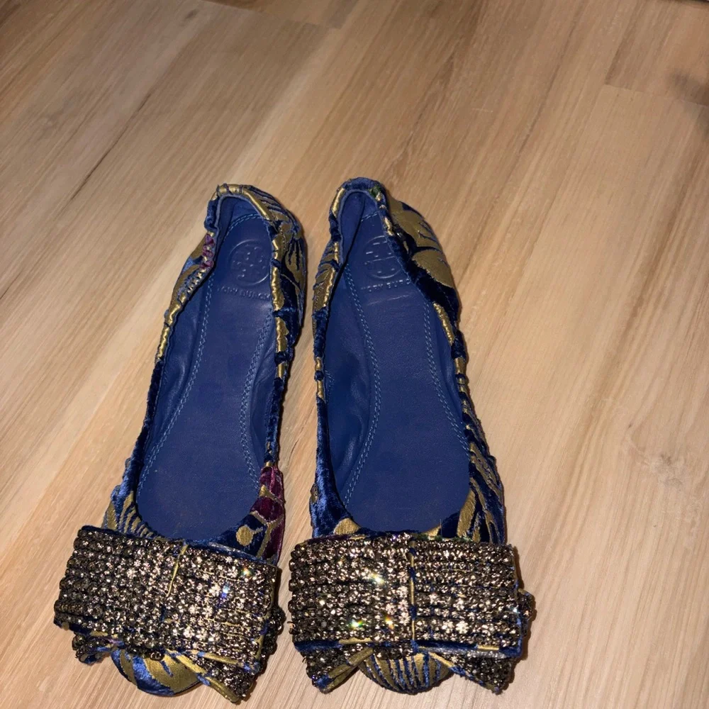Tory Burch Viola Rare Embellished Bow Ballet Flat